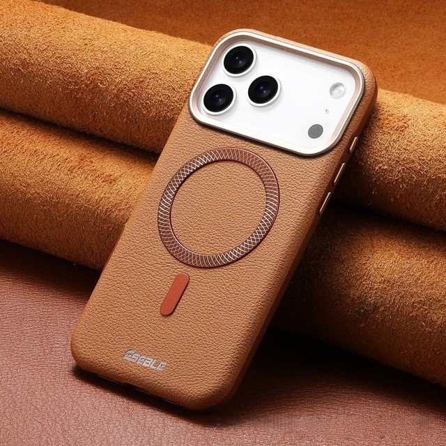 High Quality Leather Magnetic Charging Mobile Phone case for iPhone 13 14 15 16 17 Pro Max Magnet Microfiber Protect Back Cover