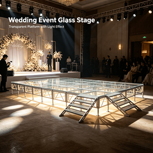 Palco in Vetro Temperato con Telaio in Alluminio, Piattaforma Modulare Trasparente per Matrimoni, Eventi, Mostre e <span class=keywords><strong>Concerti</strong></span> - Product Image 6