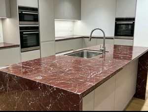 Piano di Lavoro in Marmo Rosso Levanto, Pietra Naturale Rosso Borgogna per Isola <span class=keywords><strong>Cucina</strong></span>, Mobile Bagno, Bancone Bar Hotel e Tavolo <span class=keywords><strong>da</strong></span> Pranzo - Product Image 3