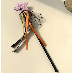 Cute 5 Spider Pointed Star Fairy Wand Magic Stick Girl Party Princess Gift Party Favors Sequin Angel Costume Star Wand