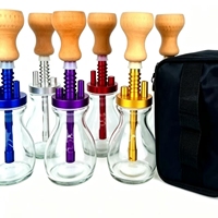 Set Hookah Shisha Portabel Modern dengan Finishing Aluminium Lacquer, Model Bengkok, Grosir Pabrik, Dilengkapi Tas Travel
