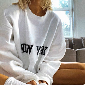 Haute qualité impression personnalisée français éponge sweat femmes 2023 pull surdimensionné sweat à col rond pour les femmes - Product Image 5