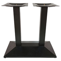 Base de table rectangulaire à double colonne en fonte personnalisable, disponible en plusieurs tailles