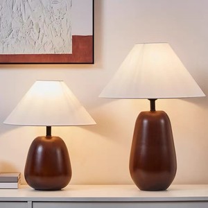 สไตล์ญี่ปุ่นมินิมอลลิสต์โคมไฟตั้งโต๊ะไม้เนื้อแข็ง E27 LED 220V สำหรับห้องนอนศึกษาห้องน้ำชาเซน - Product Image 1
