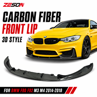 Lame avant en fibre de carbone sèche style 3D pour BMW M3 M4 F80 F82 2014-2018, lèvre inférieure de pare-chocs
