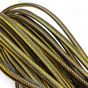Wholesale Handmade Custom High Quality 12*6mm Flat Braided Genuine Cowhide Leather Cord round Leather Rope Cords for jewelry