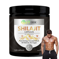 Capsules de Shilajit, Ashwagandha, Maca Noire, Complexe de Fenugrec, Complément Énergétique et de Vitalité pour Hommes, 120 gélules, Fabrication OEM
