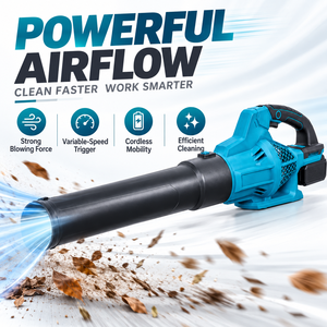 Souffleur sans fil HJT 21V avec 2 batteries et chargeur, souffleur portatif pour poussière et feuilles, idéal pour le jardin et l'atelier - Product Image 3