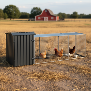 Grande Gabbia per Polli in Acciaio Zincato Antracite per la Cura del Pollame - Product Image 2