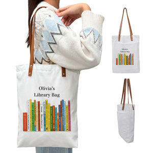 Borsa da 12 once per sublimazione di nuovo arrivo con piccola tasca personalizzata in bianco di grande capacità per lo Shopping in pelle sintetica borsa a mano - Product Image 1