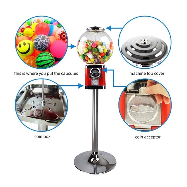 Factory Price Coin-Operated Kids Candy Capsule  Commercial Vending Machine With Capsule Ball Bouncing Toy