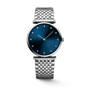 Montre mécanique automatique ronde et fine avec cadran à index en cristal et bracelet en acier inoxydable Longinesing - Product Image 1