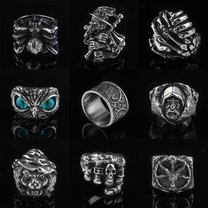 Anillos Punk Vintage para Hombre, Anillo de Águila, Dragón, Cruz, Espíritu, Araña, Anillo Abierto Ajustable, Venta al por Mayor - Product Image 1