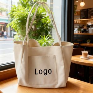 Nouveau sac fourre-tout en toile tendance avec logo personnalisé, sac d'école pour étudiants, sac pour livres et travail, sac de voyage quotidien pour femmes, utilisation en extérieur - Product Image 2