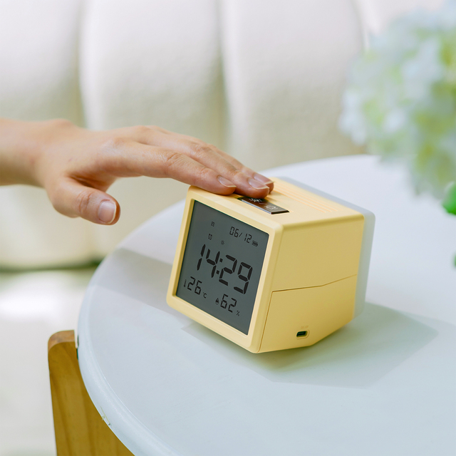 Digital LED Electronic Alarm Clock with Temperature Display Multi-Functional Night Light Retro Design for Bedside/Tabletop Use