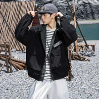 Veste de travail pour homme personnalisée avec col en velours côtelé bicolore et doublure en mesh, veste de style urbain décontractée et tendance