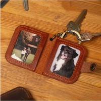 Porte-clés album photo, mini livre photo, cadeau en cuir, pendentif photo, porte-clés avec étui en similicuir pour couples, Saint-Valentin
