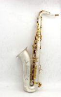Eastern Music SA80 Style Bb Brass Tenor Saxophone with Satin Silver Plated Gold Finish Polished Rust Resistant