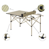 Meilleur choix : table pliante de camping de 4 pieds avec plateau et pieds en acier carbone robuste pour une utilisation en extérieur ou dans un hôtel