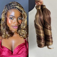 10" Short Bob French Curl Bobo Hairstyle Silky Curly Box Braiding Hair Synthetic Crochet Hair Bouncy Loose Curl for Black Women