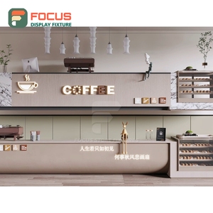 Professional Coffee Merchandise Display Rack Tempered Glass Front Branded Product Area Coffee Shop Display Rack - Product Image 5