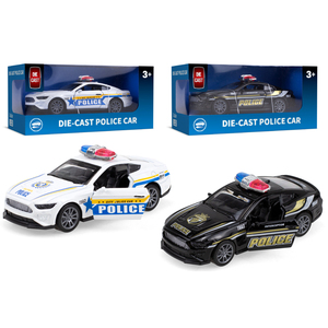 Banchetti <span class=keywords><strong>auto</strong></span> della polizia in lega 1:32 <span class=keywords><strong>auto</strong></span> Pull Back per bambini <span class=keywords><strong>con</strong></span> porte apribili in bianco e nero disponibili - Product Image 5