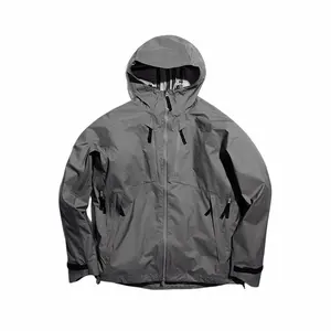 Men's Outdoor Sport Soft Shell With Hood Men Windbreaker Outdoor Breathable Running Hiking Rain Light Weight Waterproof Jacket