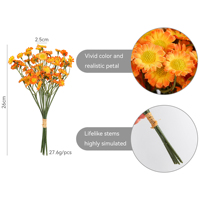 Bouquet de marguerites artificielles en soie de 27 cm pour décoration de mariage bohème, centres de table style jardin, commande en gros