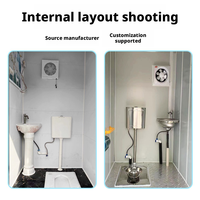 Toilettes préfabriquées en acier à bas prix d'usine chinoise, toilettes portables mobiles, toilettes de chantier, douche, usage public en extérieur, école