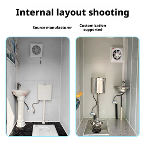 Chinesische Fabrik Günstiger Preis Stahl Vorgefertigte Tragbare Mobile Toilette Camping-Toilette Dusche für Außenbereich Öffentliche Schule - Product Image 2