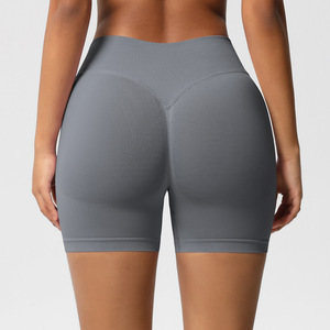 Shorts Deportivos de Cintura Acanalada sin Costuras para Mujer, con Efecto Levanta Glúteos en Forma de V, Alta Elasticidad, para Pilates, Ciclismo y Running, OEM ODM - Product Image 4