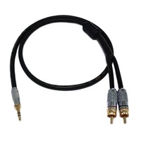 Câble répartiteur en Y de haute qualité 0,5 m en PVC avec prise jack stéréo TRS 3,5 mm vers 2*RCA pour HDTV, projecteur de voiture, lecteur DVD
