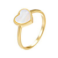 Fijne Sieraden Elegante Eenvoudige Vergulde 925 Sterling Zilveren Shell Hart Ring Voor Vrouwen Valentijnsdag Cadeau