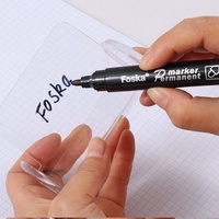 Foska Stylo à encre étanche à l'eau Baril en plastique Pop Bullet Point Marqueur permanent Set Noir