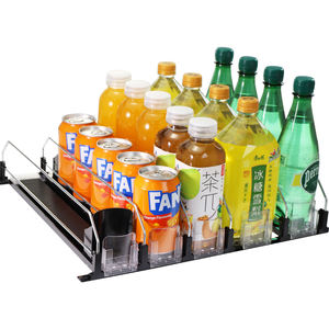 समायोज्य स्प्रिंग लोडेड सोडा पशर सिस्टम पेय आयोजक डिस्प्ले रैक खुदरा स्मार्ट रोलर बॉल पेय पुशर सिस्टम - Product Image 1