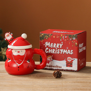 Juego de Tazas con Dibujos Animados de Santa Claus, Cerámica de Alta Calidad, Apto para Microondas, Resistente a Altas Temperaturas, con Tapa y Cuchara, Taza para Beber en Casa - Product Image 6
