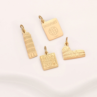 Breloques en acier inoxydable sur le thème de la caméra rétro, du Colisée et de la Tour de Pise, pendentifs de statues grecques antiques pour la fabrication de bijoux DIY