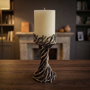 Bark Candle Holder Modern Sculptural Aluminium <b>Candlestick</b> Stand for Home Decor & Table Accent Bulk Export From India - Product Image 1