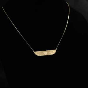 Collana con sole alato antico 316l acciaio inossidabile Pvd oro placcato 18k gioiello spirituale simbolo della collana di luce - Product Image 5