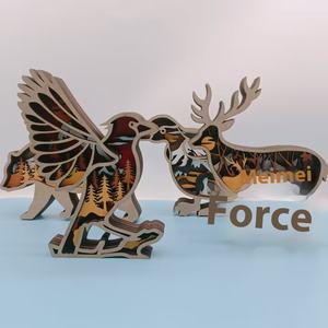 Personalizar estatuas de animales de madera 3D y decoraciones de osos de madera con imágenes - Product Image 3
