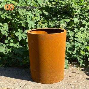 Pots et jardinières carrés en acier corten pour l'extérieur, couleur et taille personnalisées, durables et légers, décoration de jardin - Product Image 6