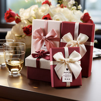 Boîte cadeau rigide de luxe biodégradable avec logo personnalisé pour la Saint-Valentin, rouge à lèvres, blush, finition mate texturée, cosmétiques pour soins de la peau