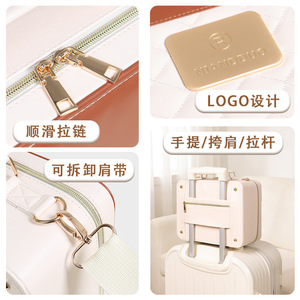 Nianduo Cosmetic Bag Pu Material Large Capacity Zipper Closure With Mirror And Light Travel <b>Makeup</b> <b>Case</b> For Everyday Use - Product Image 1