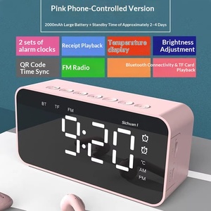 Réveil numérique avec haut-parleur Bluetooth, radio FM, lecteur de carte TF, écran LED, horloge audio de bureau pour chambre et bureau - Product Image 5