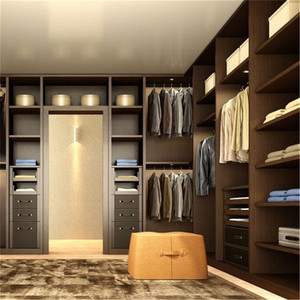Armoire DAIYA avec porte à charnière ouverte, placard en placage de bois - Product Image 3