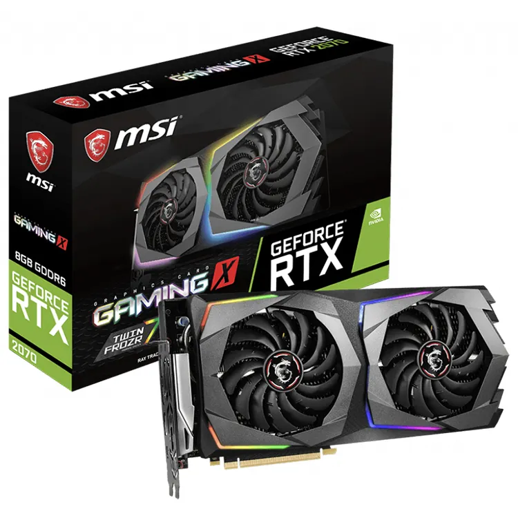 MSI NVIDIA GeForce RTX 2070เกม X 8G ใช้กราฟิกการ์ดที่มีเรย์ติดตาม GDDR6สนับสนุนหน่วยความจำ256บิตเทคโนโลยี G-SYNC