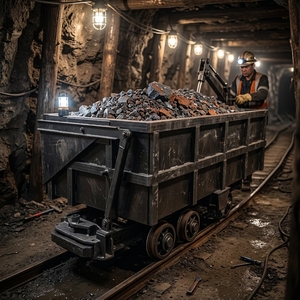 Nouvelle voiture de mine ferroviaire à double déchargement latéral, rail courbé de 1,2 m, moteur compact pour un chargement optimisé, capacité de charge de 1,6 T, rail de 600 mm - Product Image 1