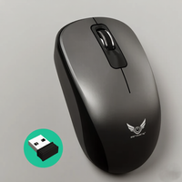 Souris d'ordinateur portable USB ultra-fine 2.4G 1600DPI, souris d'ordinateur sans fil ergonomique, souris de jeu bon marché pour PC portable