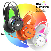 Casque de jeu AOC avec haut-parleur de 60 mm, casque stéréo sans fil avec Bluetooth 6.0, modes sonores 3EQ pour PC, jeux, musique, films