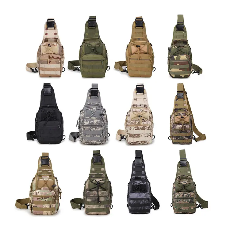 Wholesale Outdoor Camping Hiking Crossbody Bag Oxford Single Shoulder Pack Chest Bag Molle Tactical Sling Bag